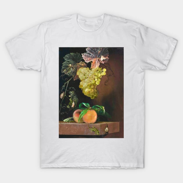 Still Life with Fruit, Lizard and Insects by Ottmar Elliger (digitally enhanced) T-Shirt by Amanda1775